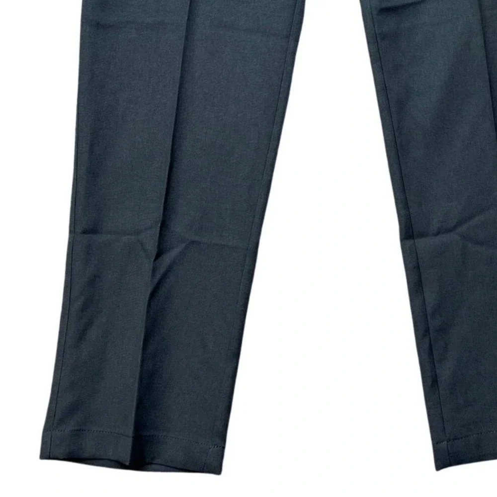 Haggar Pants Mens 34x29 Gray Flat Front Stretch Waistband Cool 18 Pro Slim Fit